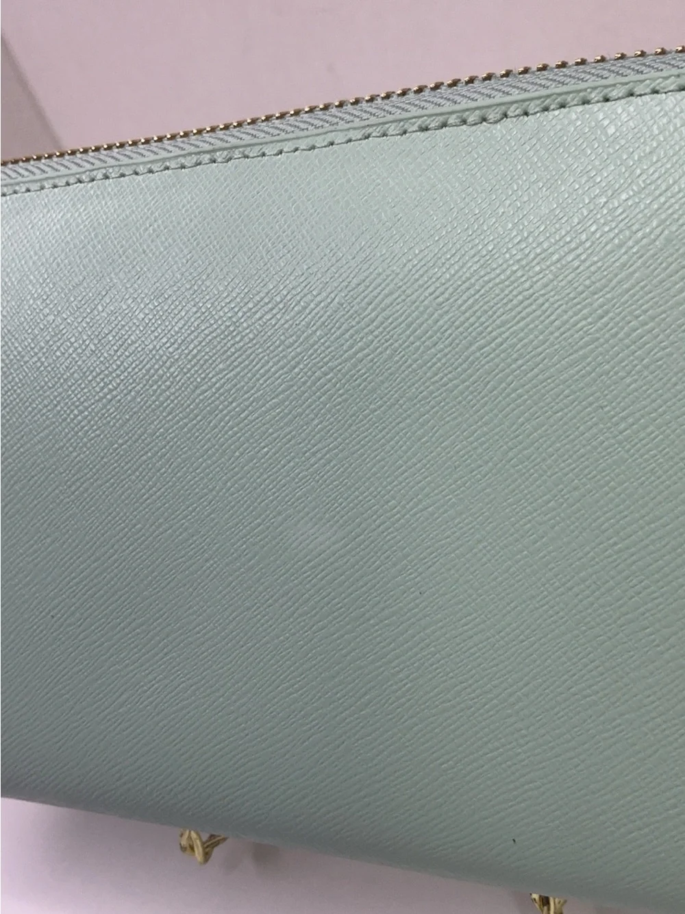 Neiman Marcus light green Saffiano Wallet